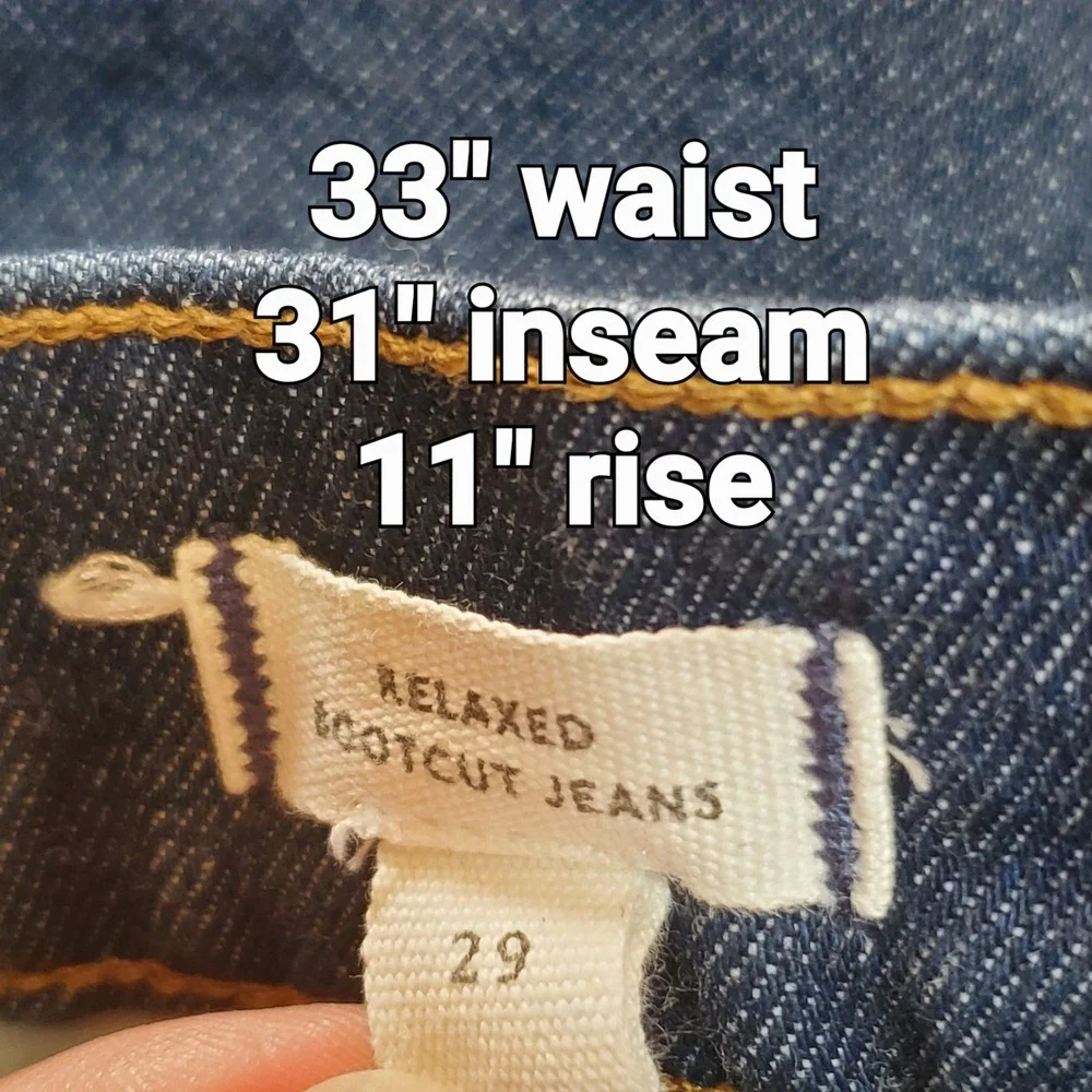 Madewell Western Y2K Relaxed Bootcut Jeans Blue Denim Biker Cowgirl 33x31 Sz 29 - Picture 5 of 6